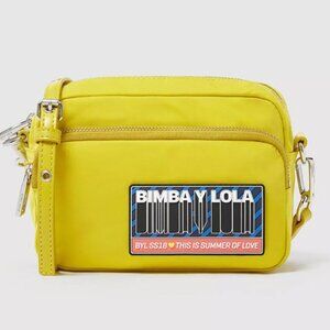 Bimba y Lola Gold Yellow Crossbody Bag Messenger Shoulder Bag Nylon Waterproof